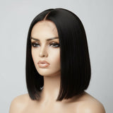 Straight Glueless Human Hair SDD Short Bob Wig - Beginner Friendly