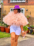 Ruffle Cocktail Cape – Dramatic Tulle Statement Top