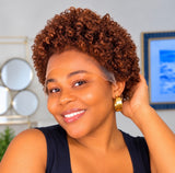 The Zuri brown curly pixie human hair wig with HD lace by St Zandas Hair