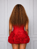 water wave human hair wig back view full density and volume